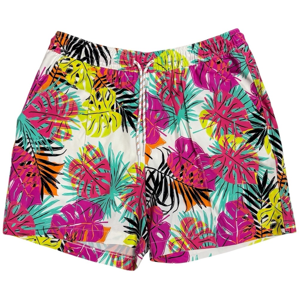 Chubbies "Monstera Mixes"‎ 5" Swim Trunks - Men's S Tropical Leaf Print Shorts